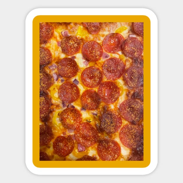 Funny Pepperoni Pizza All Over Photo Gag Gift Sticker by FatCatSwagger